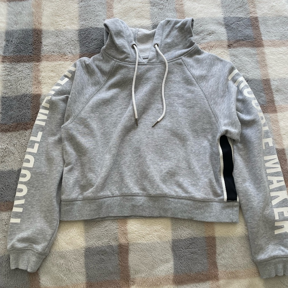 Grey Cropped Hoodie